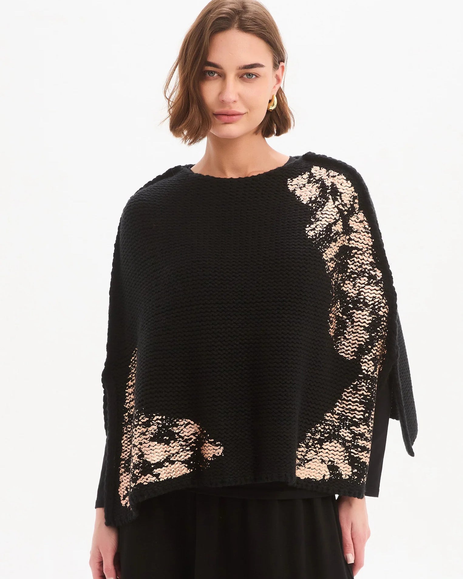 Foil Print Poncho