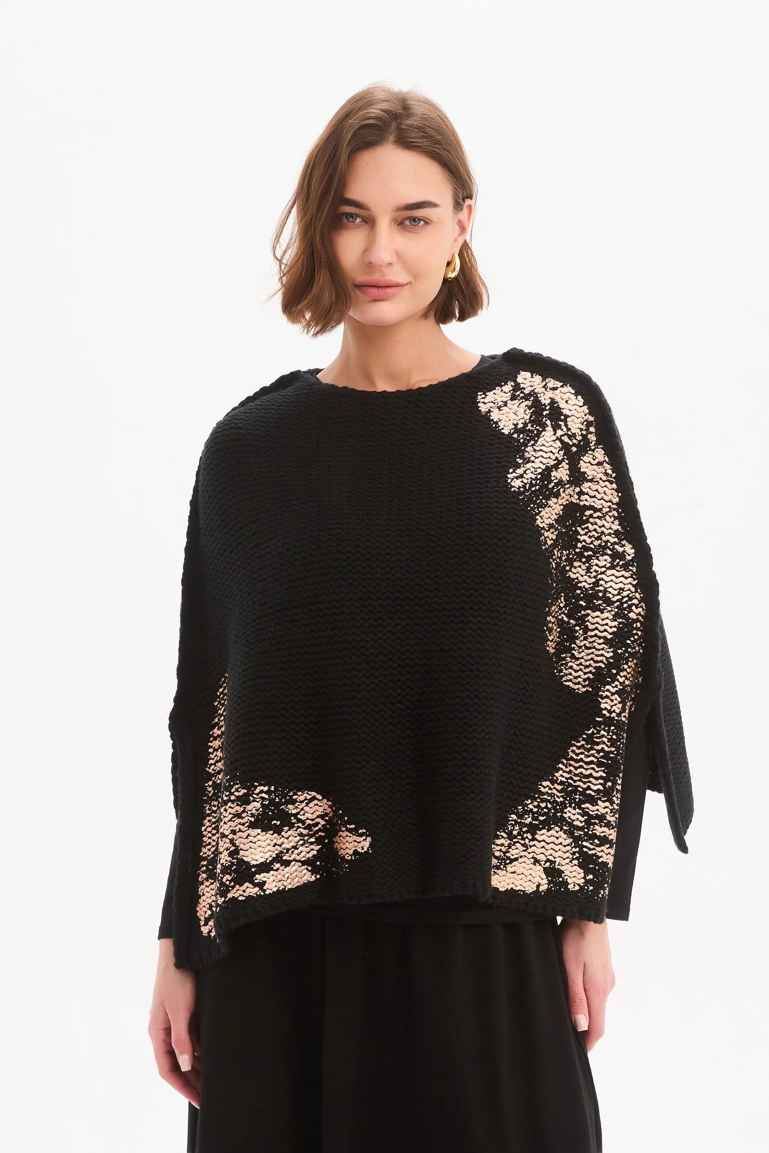 Foil Print Poncho