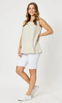 RUFFLE HEM LINEN TANK
