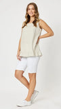 RUFFLE HEM LINEN TANK