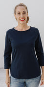 Pima Cotton Crew Neck 3/4 Sleeve Tee