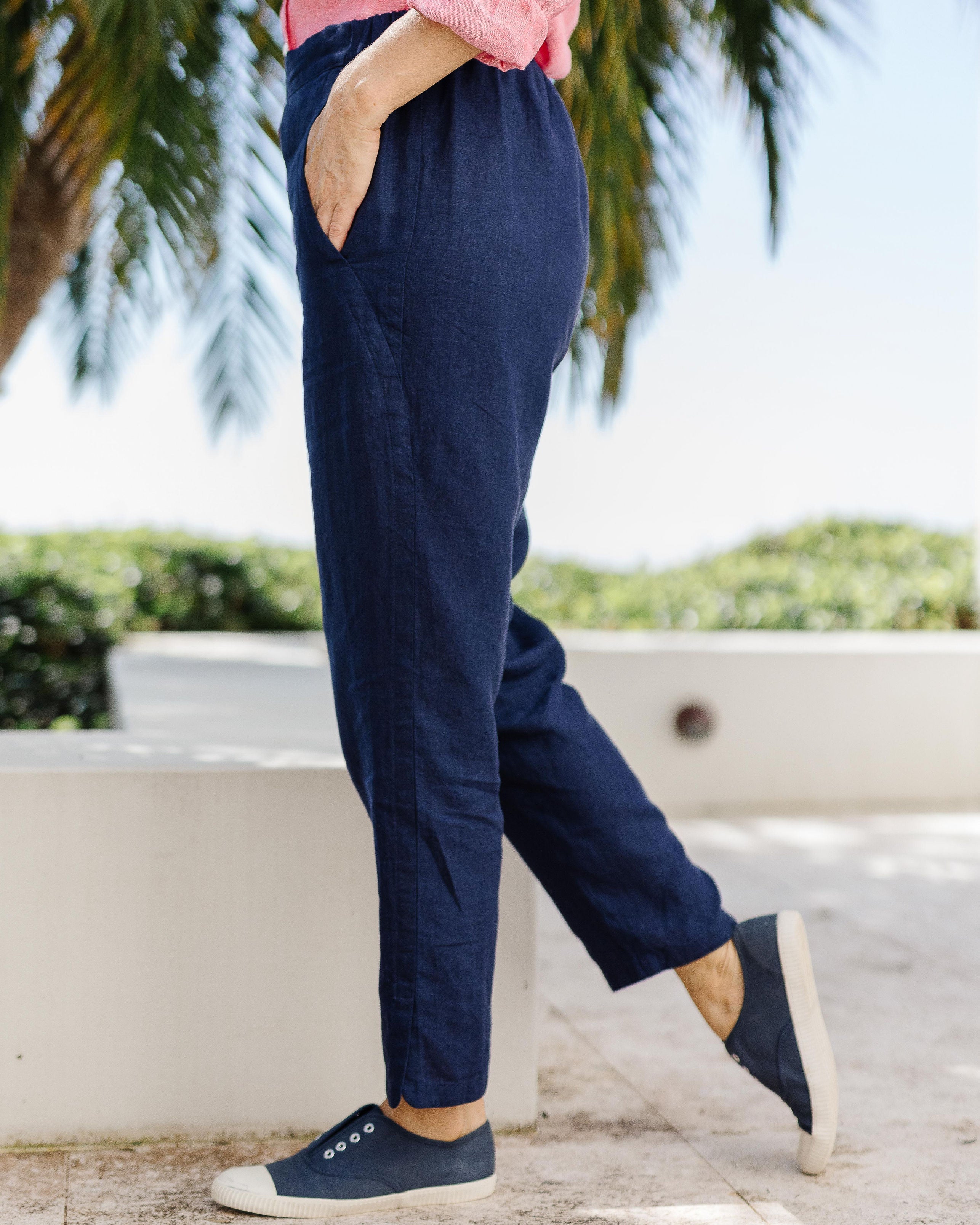 Cross Dye Linen Pant