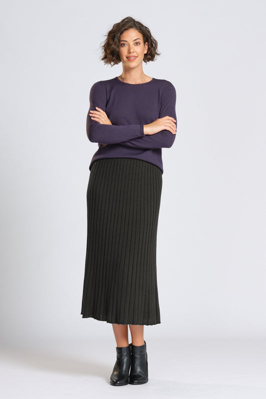 Long Flared Knit Skirt