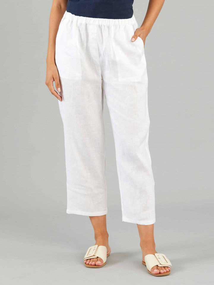 Washer Linen Cropped Pant
