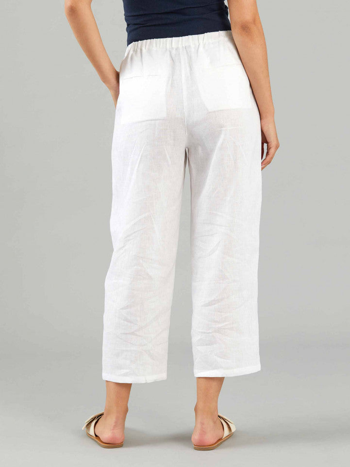 Washer Linen Cropped Pant